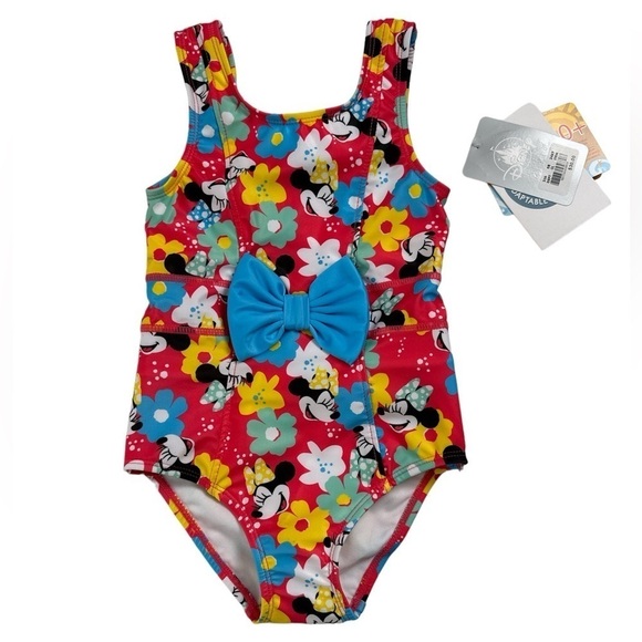 Disney Other - NWT Disney Store Floral Minnie Mouse Adaptive Swim Suit UPF 50+